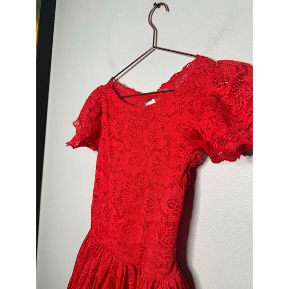 NWT Caroline Constas Red Marguerite Lace Overlay Open Back Mini Dress Size XS - Picture 6 of 15